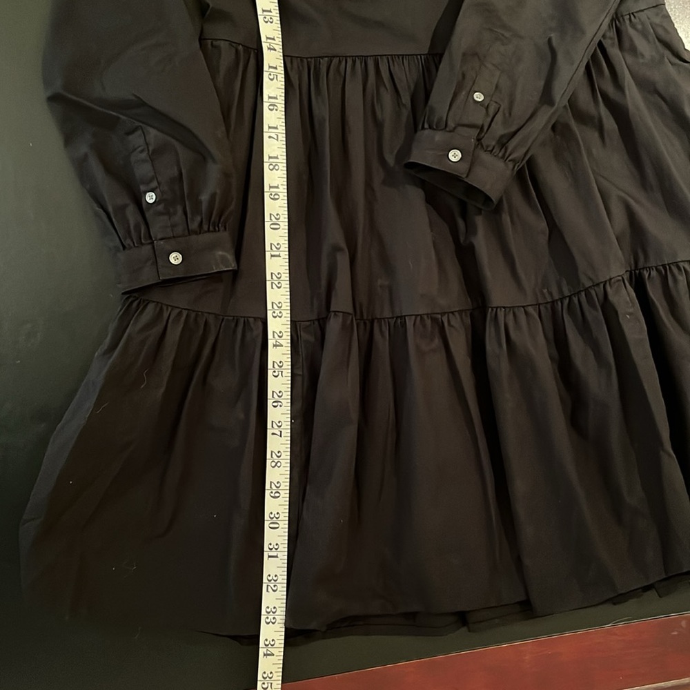 EUC J. Crew Lace/Embroidered Cotton Tiered Midi Black Dress XS - Picture 8 of 13